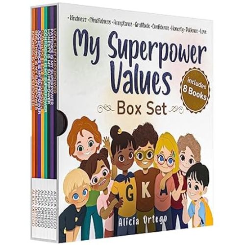 My Superpower Values 8 Book Box Set (Books 1-8: Kindness, Mindfulness, Acceptance, Gratitude, Confidence, Honesty, Patience, and Love) (My Superpower Books)