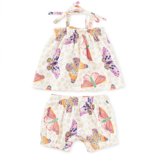 Tie Shoulder Baby Set | Tea Collection