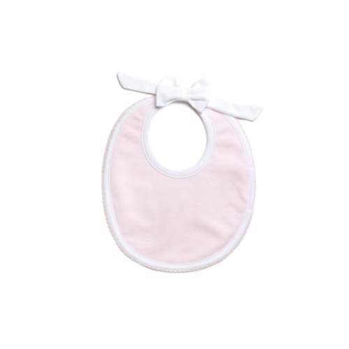 Classic Bow Snap Pima Baby Bib - Lt Pink Mini Stripe – Milly Marie