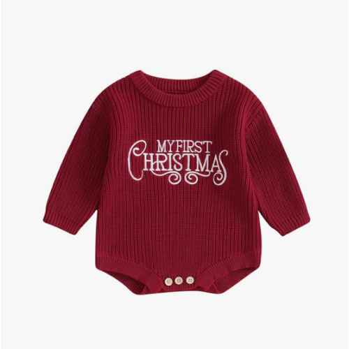 Adobabirl Baby Girl Boy Knitted Sweater Bubble Romper Long Sleeve Jumpsuit Festival Outfit Fall Winter Spring Clothes