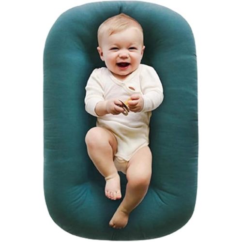 Jeeeun Baby Lounger, Baby Lounger Pillow for Baby Sleep, Snuggle Organic Lounger for Newborn (Green_,93x45cm/36.6x17.7in)