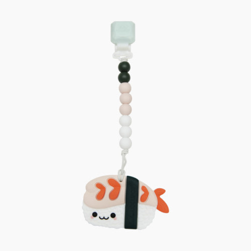 Loulou Lollipop Silicone Teether with Metal Clip - Ebi Shrimp