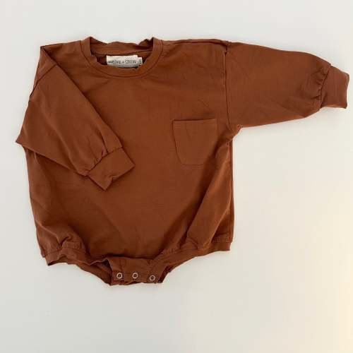 Harley Pocket Romper in Rust