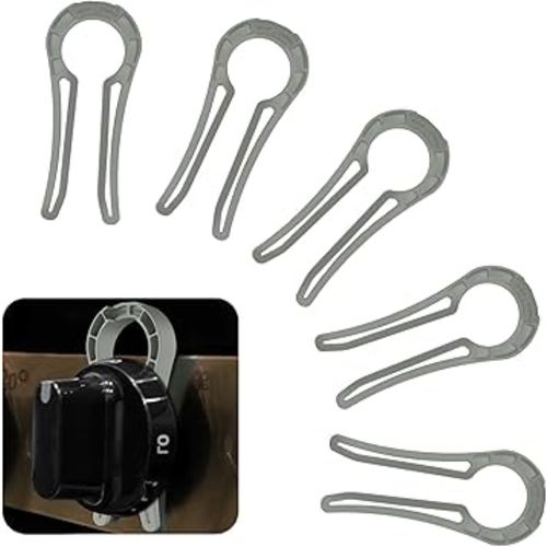 Gas Stove Knob Lock, Baby Proof Oven Knobs Covers Lock for Child Safety (5 Pack) Grey