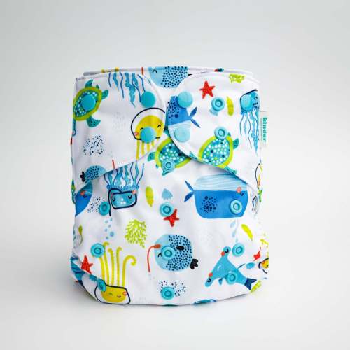 Animals and Insects: Essentials Pocket Cloth Diaper with Athletic Wicking Jersey, Grows with your Baby