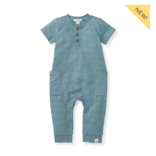 Organic Dotted Jacquard Baby Boy Jumpsuit