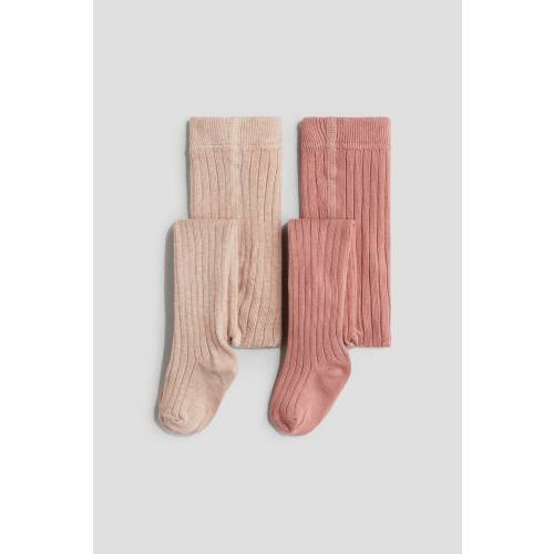 2-PACK RIB-KNIT TIGHTS (Size 9-12m)