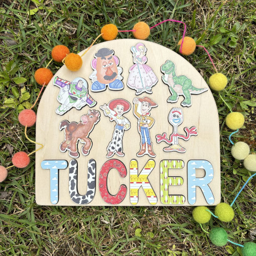 Toy Story Theme Wooden Name Puzzle | Personalized Name Puzzle | Wooden Name Puzzle | Personalized Gift for Kids