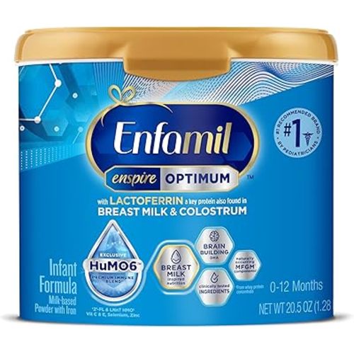 Enfamil Enspire Optimum Baby Formula, with Immune-Supporting Lactoferrin, Our Closest Formula to Breast Milk, Brain Building DHA, Dual Prebiotics, Infant Formula Powder, Baby Milk, 20.5 Oz