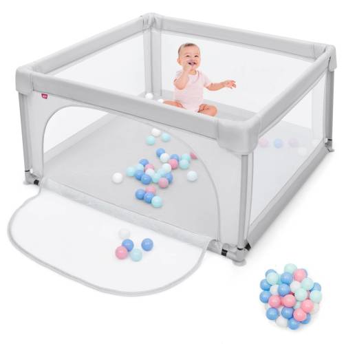 Baby Joy Large Foldable Playpen with 50pcs Ocean Ball