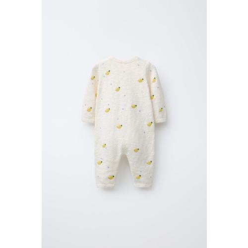 EMBROIDERED LEMON KNIT JUMPSUIT - Ecru | ZARA United States