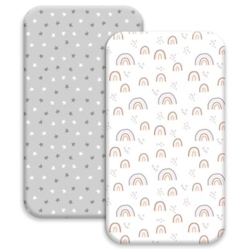 Gllquen Baby 2-Pack Ultra Soft Fitted Microfiber Crib Sheets for Newborn Baby Boys Girls 28" x 52", Rainbows