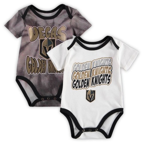 Newborn & Infant Vegas Golden Knights Black/White Monterey Tie-Dye Two-Pack Bodysuit Set
