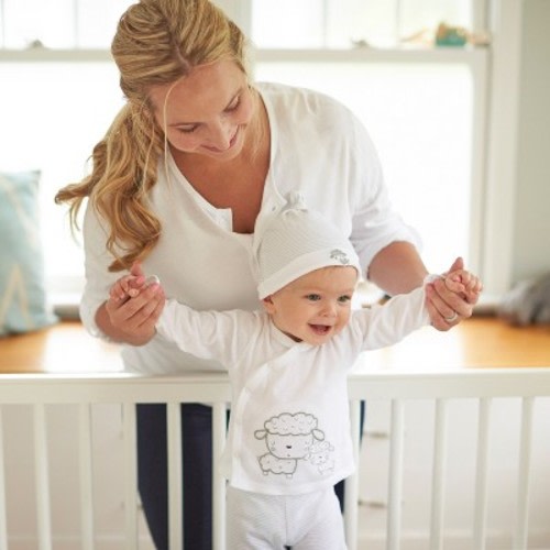 Gerber Baby's Sheep 3pc Side-Snap Shirt, Footed Pants and Cap Set - Gray, Size: 3-6M