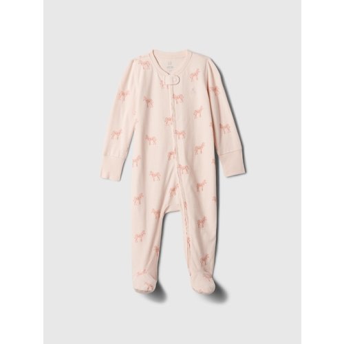 Baby First Favorites One-Piece in zebra pink
