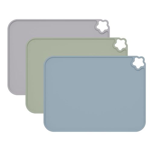 Cutebe Silicone Placemat for Toddles Kids Non-Slip Reusable Portable Kids Placemats for Dinning Table Heat Resistant Placemats, Baby Placemat Stain Resistant Silicone Mat for Dining Table 3 Pack