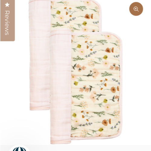 Cloud Muslin™ Burp Cloth 2 Pack - Rachel/Blush