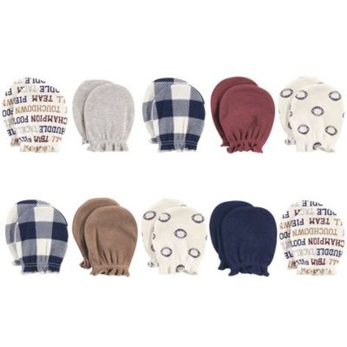 Hudson Baby Infant Boys Cotton Scratch Mittens, Football, 0-6 Months
