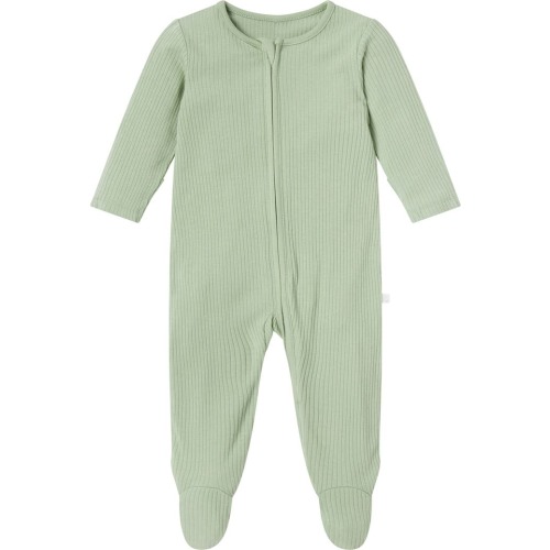 Baby Clever Zip Footie, 0-3M, Ribbed Sage