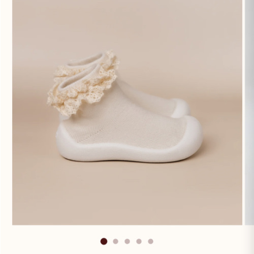Cream Lace Sock Shoes