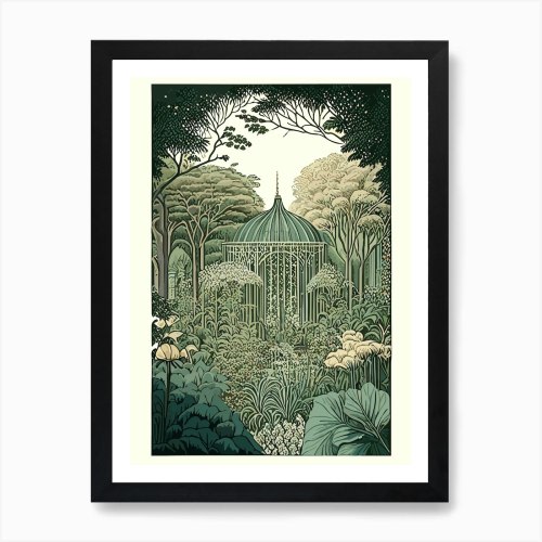 Central Park Conservatory Garden, USA Vintage Botanical Art Print by Gardens of the World Art Prints & Posters - Fy