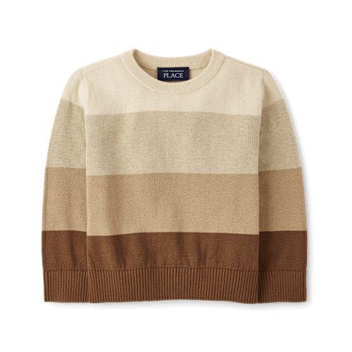 Baby And Toddler Boys Striped Sweater - Brown