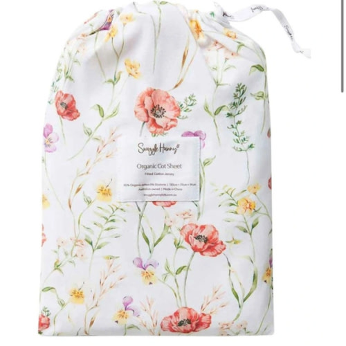 Meadow Organic Fitted Cot Sheet in Multi