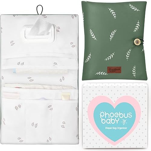 Baby Diaper Bag Organizer, Compact & Foldable Travel Organizer Pouches for Diaper Wipes and Small Essentials, Gift for Baby Shower