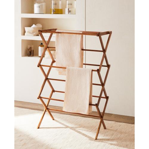 WOODEN VERTICAL FOLDING CLOTHES HORSE