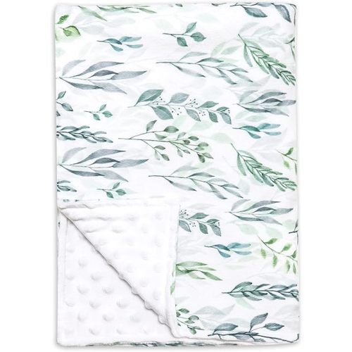 DILIMI Soft Warm Baby Blanket for Girls and Boys - Plush Dot Security Blanket for Nursery, Stroller, Infant Crib - Unisex (4030 in), Green Leaf