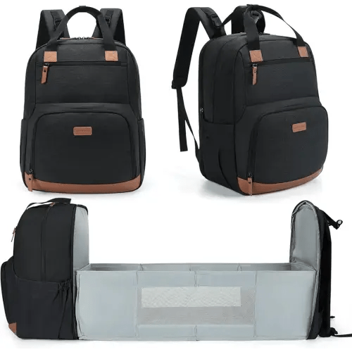 mommore Diaper Bag Backpack with Changing Station Large Travel Diaper Bags Unisex Baby Bag with Changing Pad, Stroller Straps