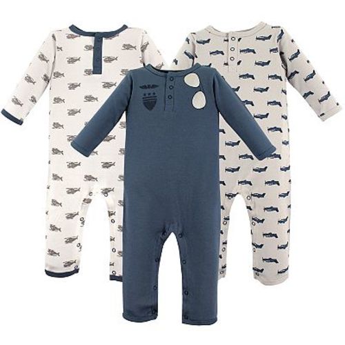 Hudson Baby Infant Boy Cotton Coveralls 3pk, Wingman