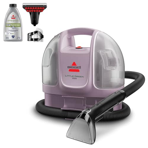 Bissell Little Green Mini Portable Carpet and Upholstery Deep Cleaner, Car/Auto Detailer, with HydroRinse Self-Cleaning Tool and 4" Tough Stain Tool, Limited Edition Color Dusk Pink, 4075L