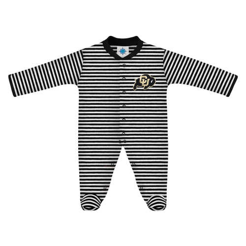 Colorado Buffaloes Striped Footed Romper | College Baby
