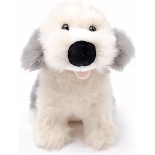 Lifelike Old English Sheepdog Stuffed Animal, 10 Inches Eco-Friendly Soft Plush Dog Toys for Kids, Dog Lovers