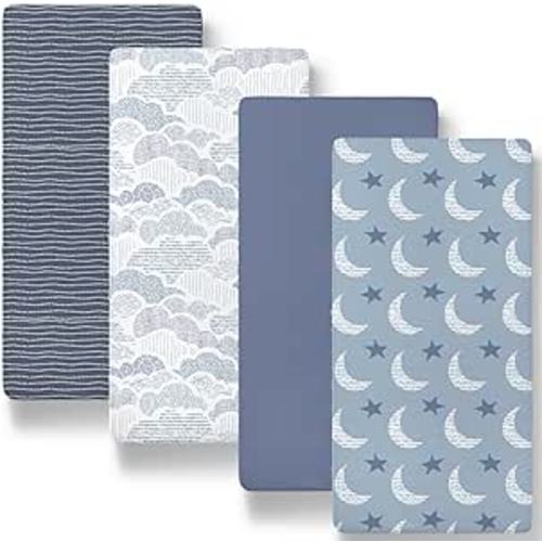 Amazon.com: The Peanutshell Fitted Bassinet Sheets Set, Universal Fit for Oval, Rectangle, Hourglass Mattresses, Moon and Stars : Baby