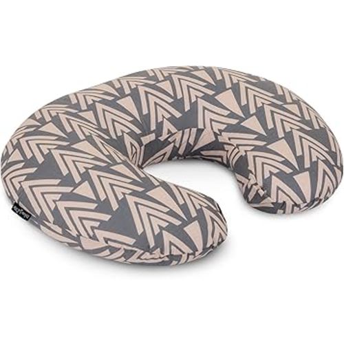Dream On Me Beeboo Nursing Pillow and Positioner, Breastfeeding and Bottlefeeding Pillow, Removable and Washable Pillow Cover, Soft and Breathable Fabric, Taupe