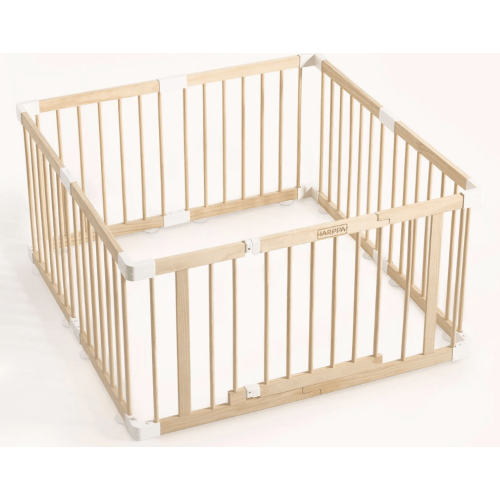 HARPPA Baby Gate Playpen, DIY Foldable Wooden Play Gate, Non-Toxic Foldable Wooden Play Yard for Babies & Toddlers, Adjustable DIY Baby Fence, Large & Small Safe Play Area, Easy-Assembly Natural Finish Indoor Playpen, DIY Playpen Foldable Wooden Playpen,