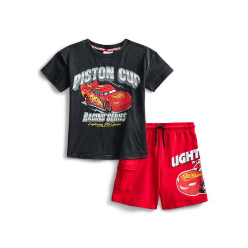 Pixar Cars Baby and Toddler Boy Short Sleeve Graphic Tee and Matching Shorts Set, 2-Piece, Sizes 0/3M-5T