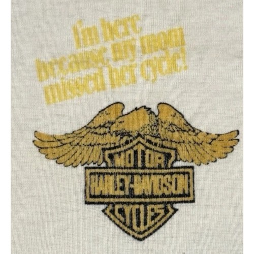 VINTAGE  Baby HARLEY DAVIDSON Mom Missed Her Cycle  T SHIRT  Newborn