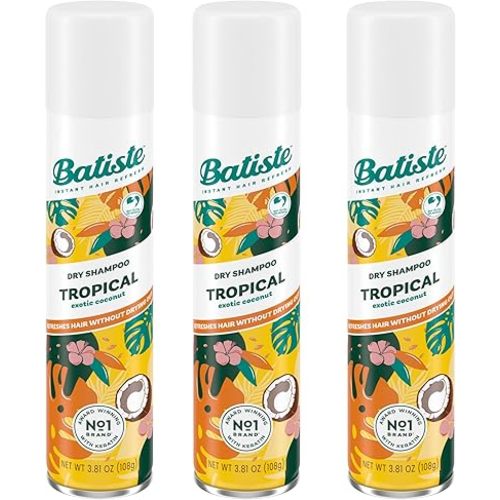 Batiste Tropical Dry Shampoo, Waterless Shampoo, 3.81oz 3 pack