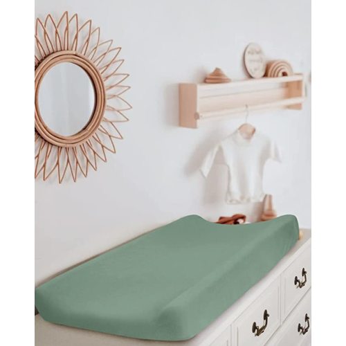 Babebay Changing Pad Cover, Ultra Soft Jersey Knit Cotton Diaper Change Table Pad Covers for Baby Girls and Boys, 2 Pack (Sage Green)