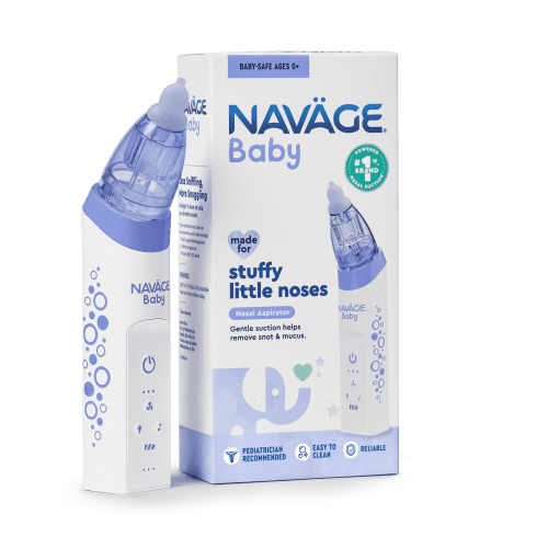 Navage Baby Nasal Aspirator - Gentle Nasal Aspirator for Baby Congestion & Stuffy Noses - Baby Nose Sucker w/ Lights, Lullabies & BPA Free Silicone Tips HSA/FSA Eligible