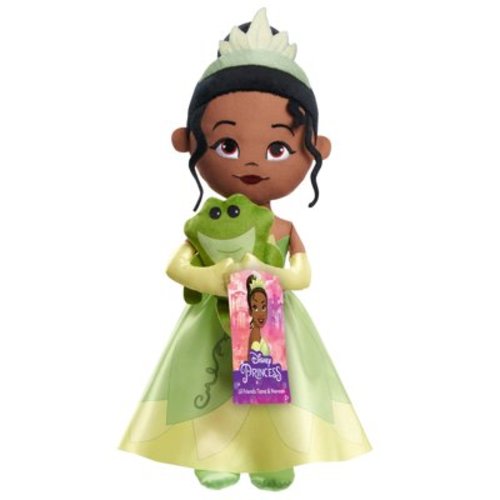 Disney Princess Lil' Friends Plushie Tiana & Naveen 14.5-inch Plushie Doll, Officially Licensed Kids Toys for Ages 3 Up, Gifts and Presents