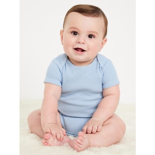 Unisex Short-Sleeve Waffle-Knit Bodysuit for Baby | Old Navy