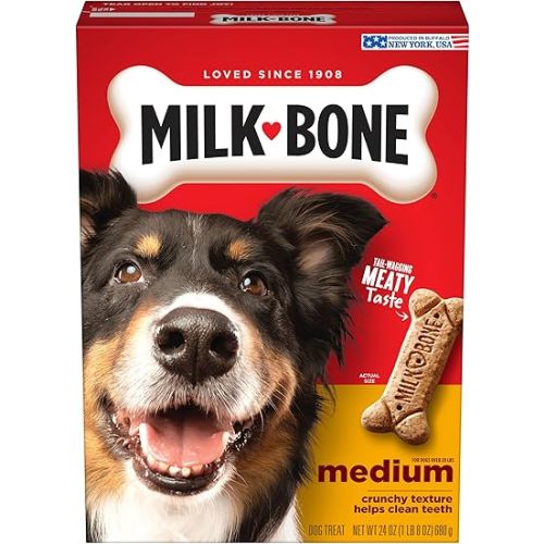 Milk-Bone Original Dog Treats Biscuits for Medium Dogs, 24 Ounces (Packaging May Vary)
