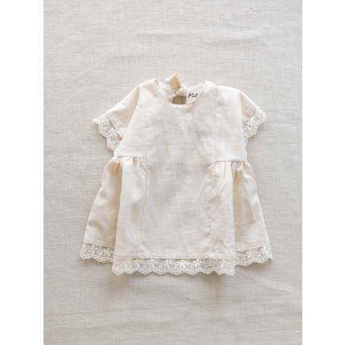 Malia dress / Linen + Lace / Milk