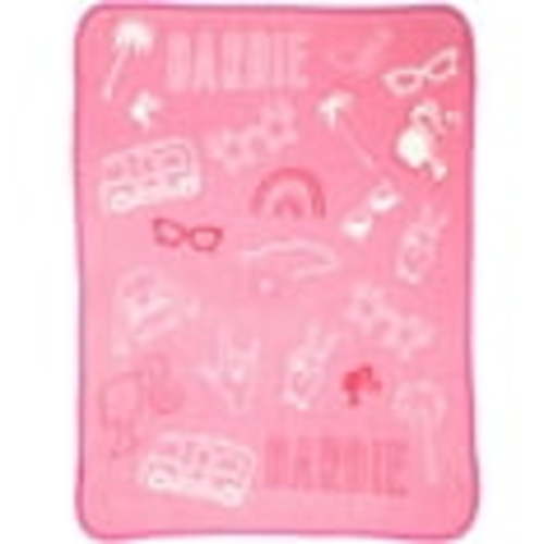 Mattel Barbie Kids Plush Fleece Throw Blanket, 46 x 60, Pink