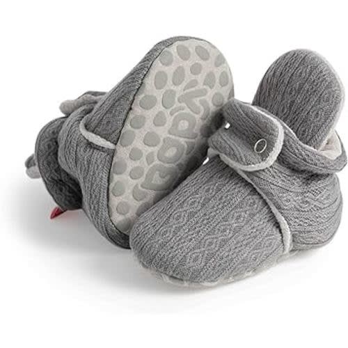 Meckior Infant Baby Girls Boys Knitting Booties Newborn Soft Sole Crib Boots with Grippers Fleece Winter Warm Cozy Slippers Toddler Non Slip First Walkers Ankle Crib Socks Shoes