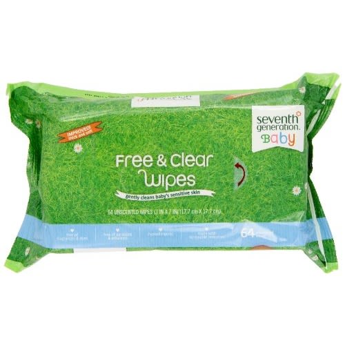 Seventh Generation Thick & Strong Free and Clear Baby Wipes, 384 Count